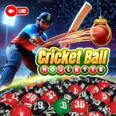 Cricket Ball Roulette live wheel on 55bmw